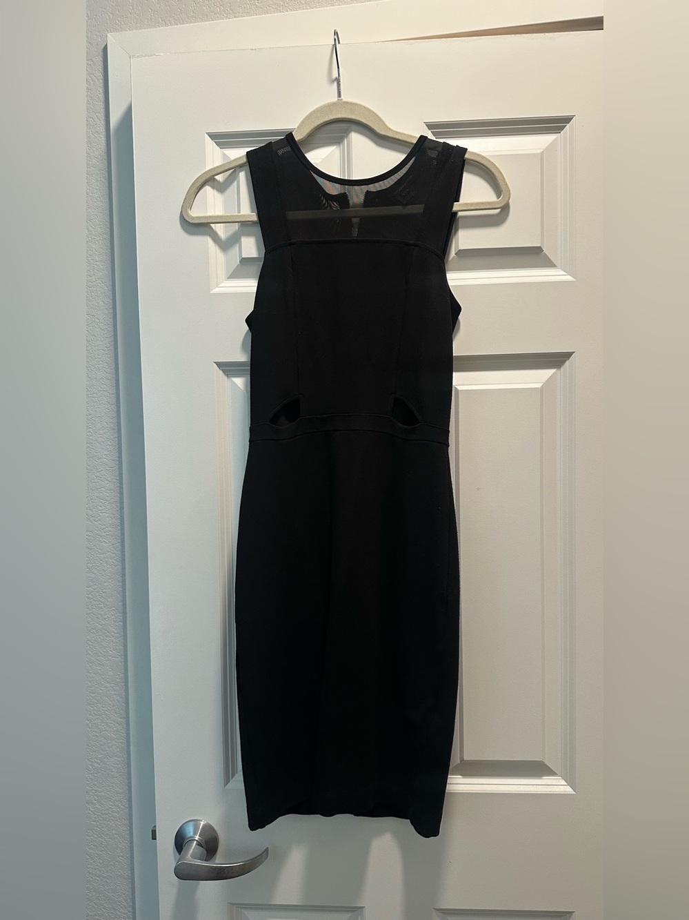 French Connection Black Sleeveless Midi Sheath Dress